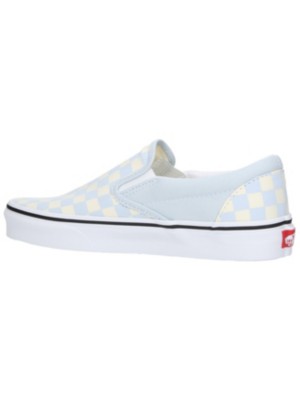 Vans slip ons on sale checkerboard light blue